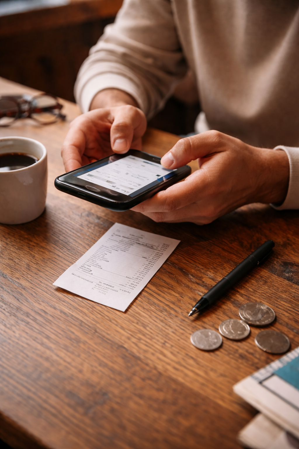 Scanning a receipt with smartphone